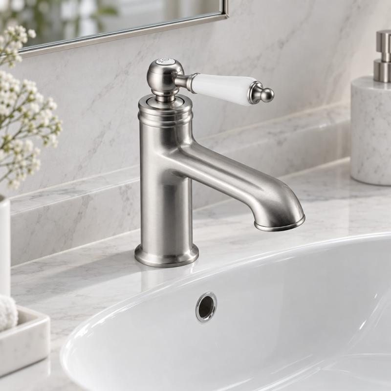 Aquanello Heritage Manor Klassieke Nostalgische Wastafelmengkraan RVS NB-1001-HM